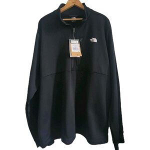 The North Face Mens Pioneer Peak 1/4 Zip Fleece pullover Jacket Black Size XXL
